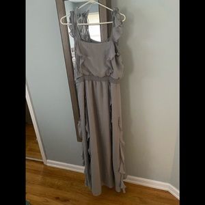 Grey linen floor length dress Jessica Simpson